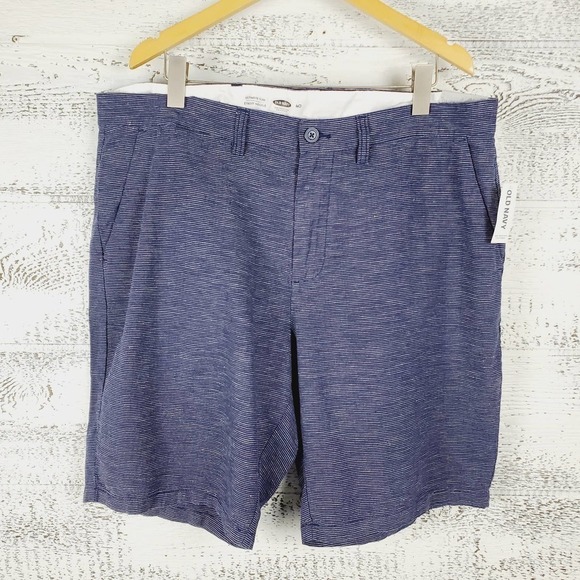 Old Navy Men Ultimate Slim Linen Blend Chino Zip Fly Shorts Sz 40 New With Tag - Picture 1 of 6